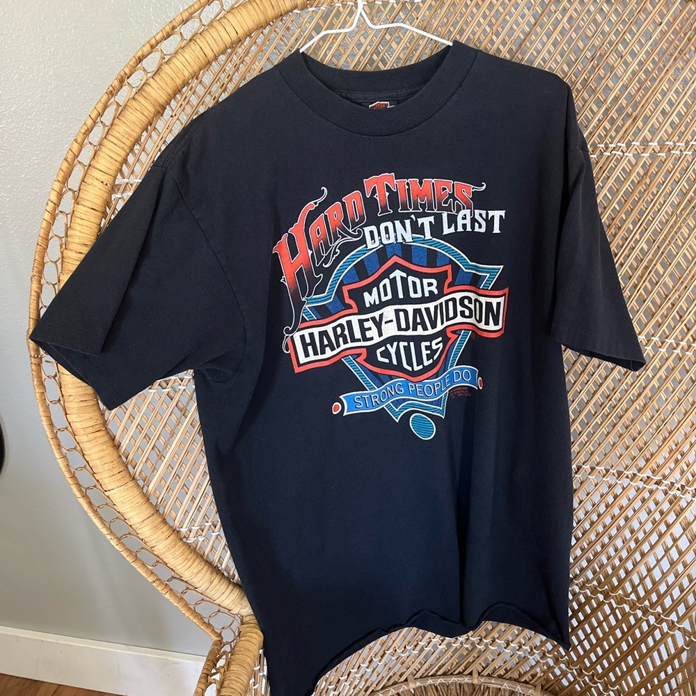 Vintage hard times Harley Davidson T-shirt - Picture 4 of 9